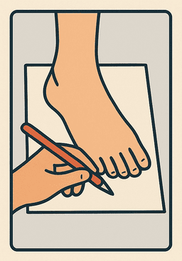 Tracing your foot on paper
